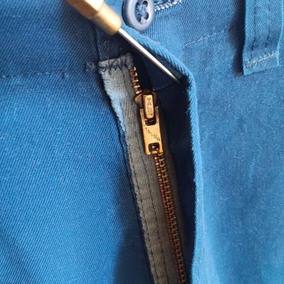36x32 Stone Cutter 1960's Vintage Blue Work Trousers Pants USA Talon Zipper - Picture 6 of 8